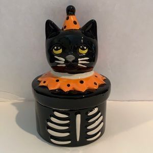 Cute Halloween Black Cat Candy Dish